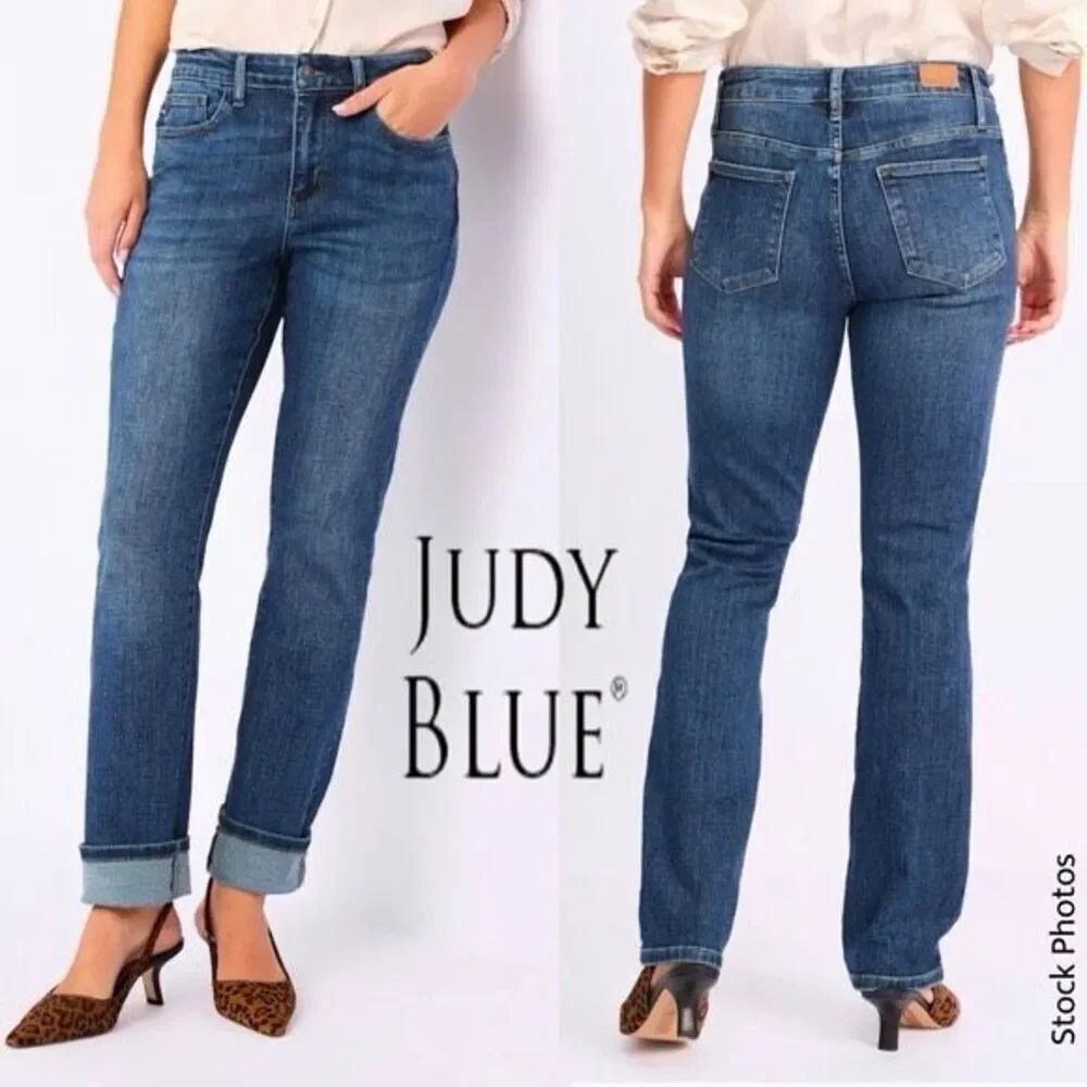 ✨JUDY BLUE Dalhia Straight Fit Mid-Rise Sz 7/28 Jeans✨